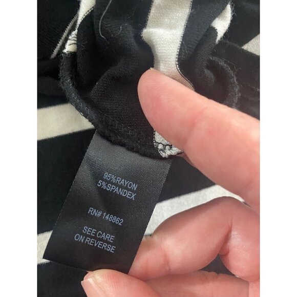 Torrid Women's Black And White Stripe Midi Skirt - 00 - Medium - Picture 11 of 12